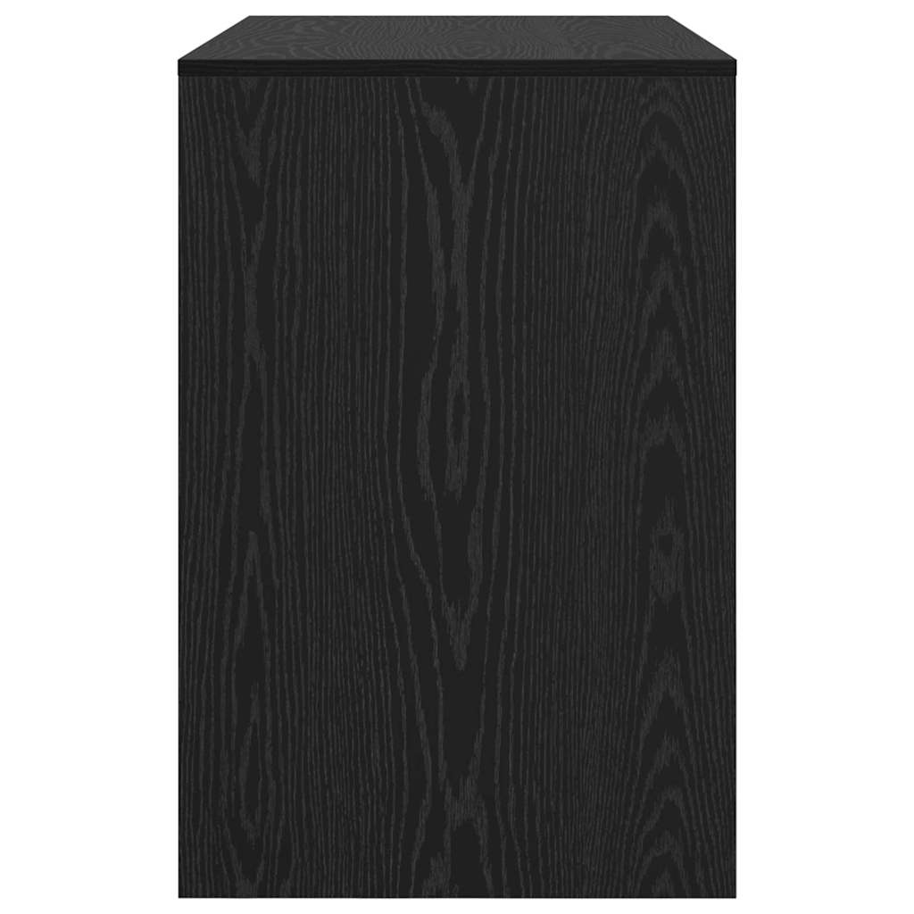 Desk with Shelf Black Oak 102 x 50 x 75 cm Engineered Wood
