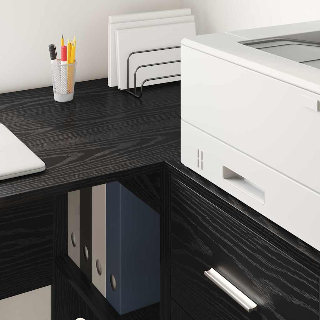 Sideboard with Drawer Black Oak 38 x 34 x 75 cm