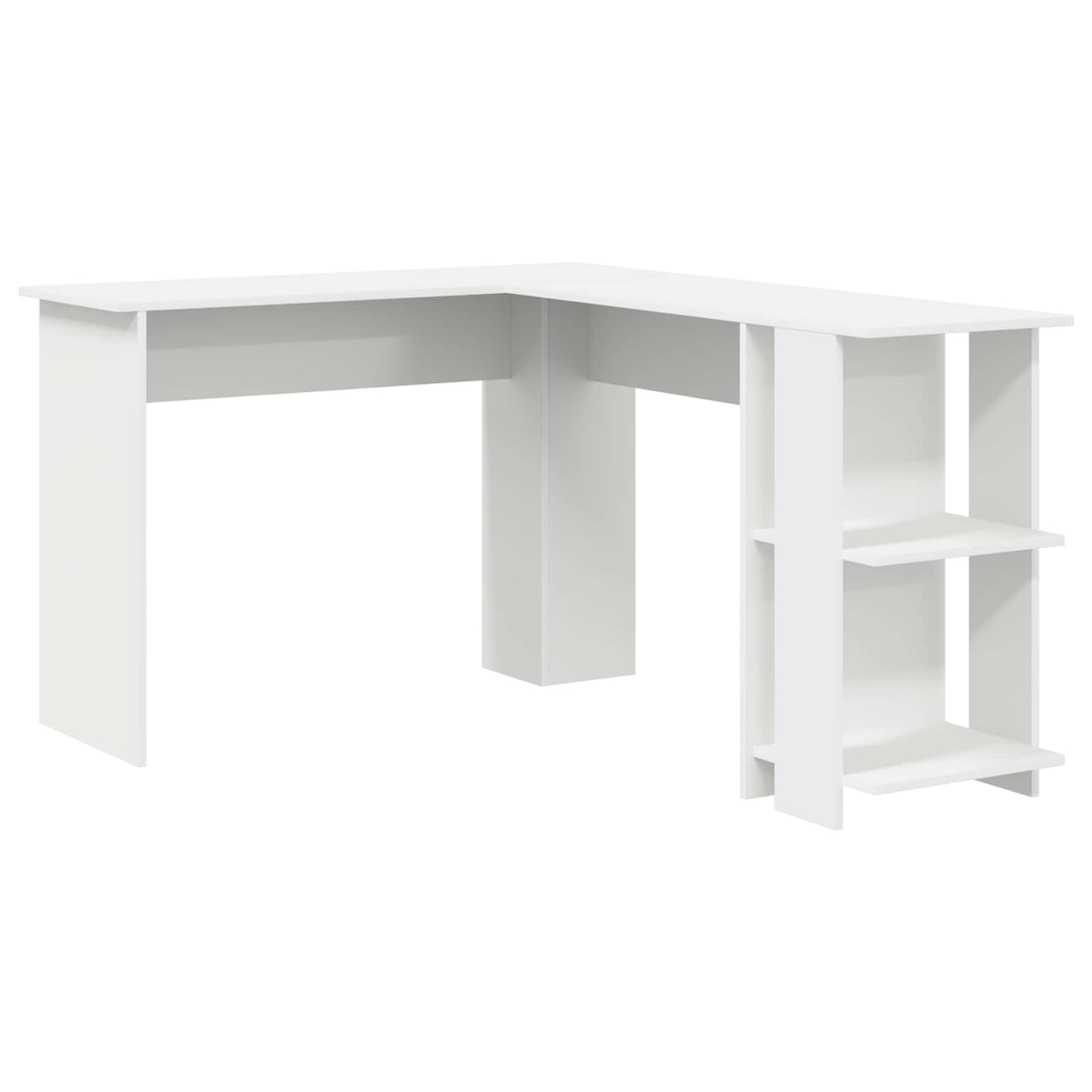 Corner Desk White Engineered Wood 140 x 113.5 x 75 cm