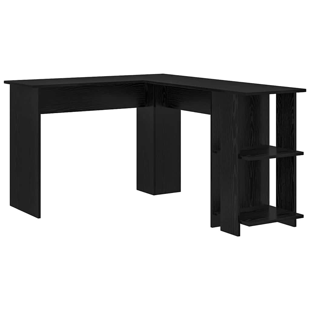 Corner Desk Black Oak Engineered Wood 140 x 113.5 x 75 cm