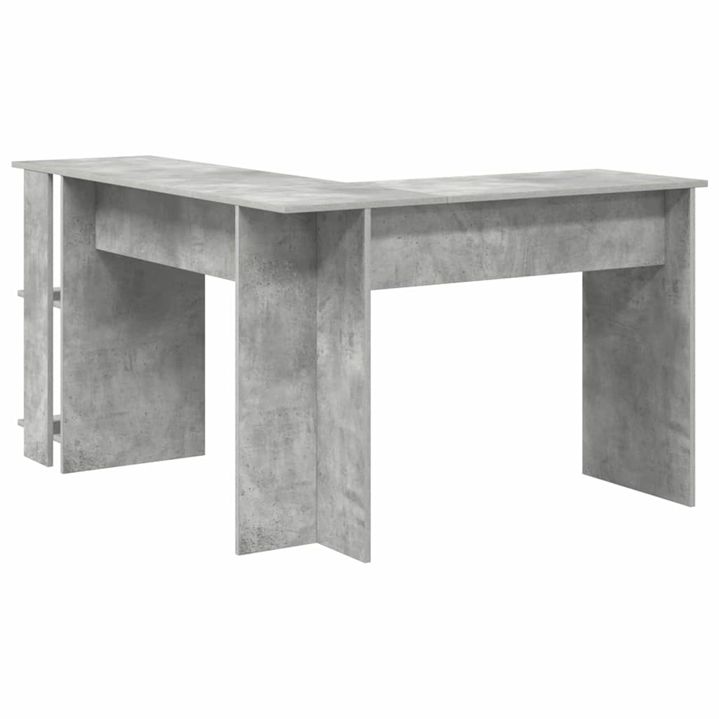 Corner Desk Concrete Grey 140 x 113.5 x 75 cm Engineered Wood