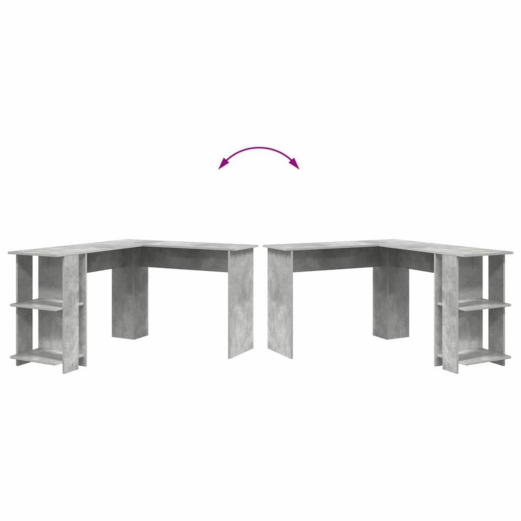 Corner Desk Concrete Grey 140 x 113.5 x 75 cm Engineered Wood
