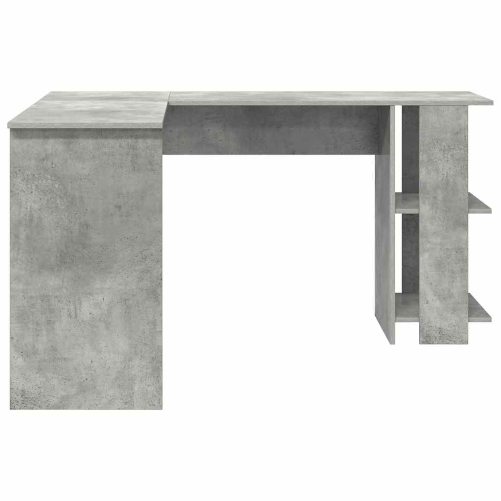 Corner Desk Concrete Grey 140 x 113.5 x 75 cm Engineered Wood