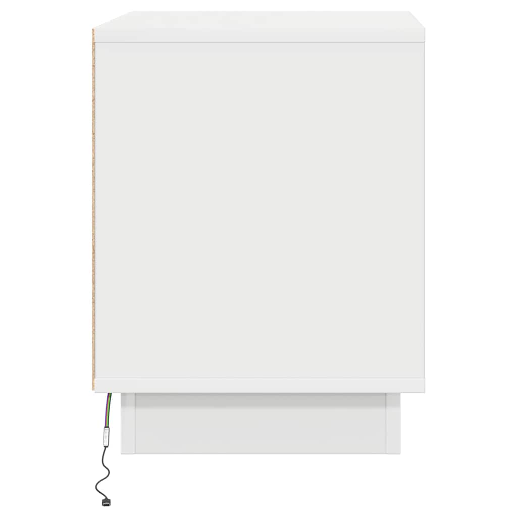 Bedside Cabinet White 44 x 34.5 x 45 cm Engineered Wood