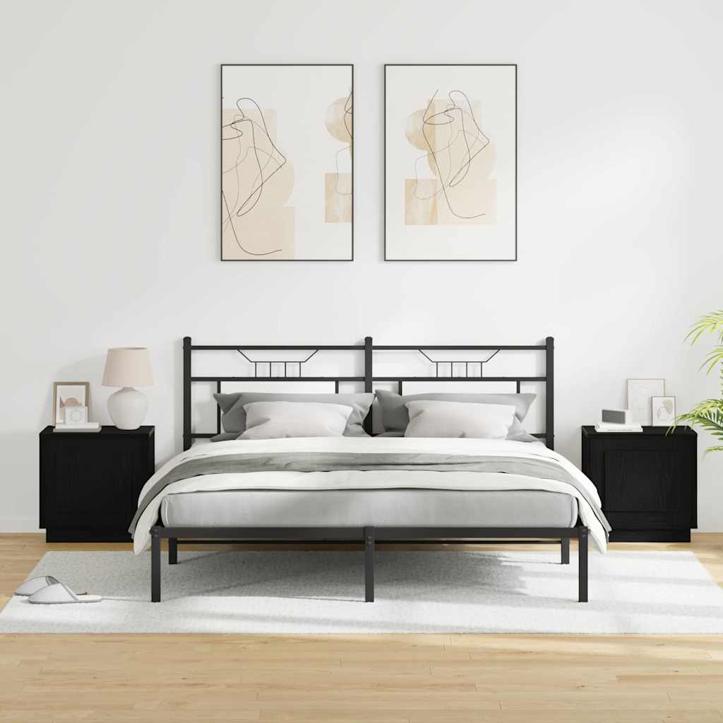 Bedside Cabinet 2 pcs Black 44 x 34.5 x 45 cm Engineered Wood