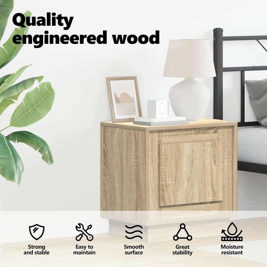 Bedside Cabinet Sonoma Oak 44 x 34.5 x 45 cm Engineered Wood