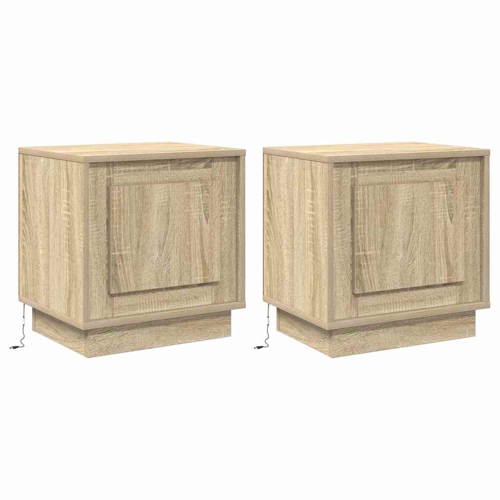 Bedside Cabinet 2 pcs Sonoma Oak 44 x 34.5 x 45 cm