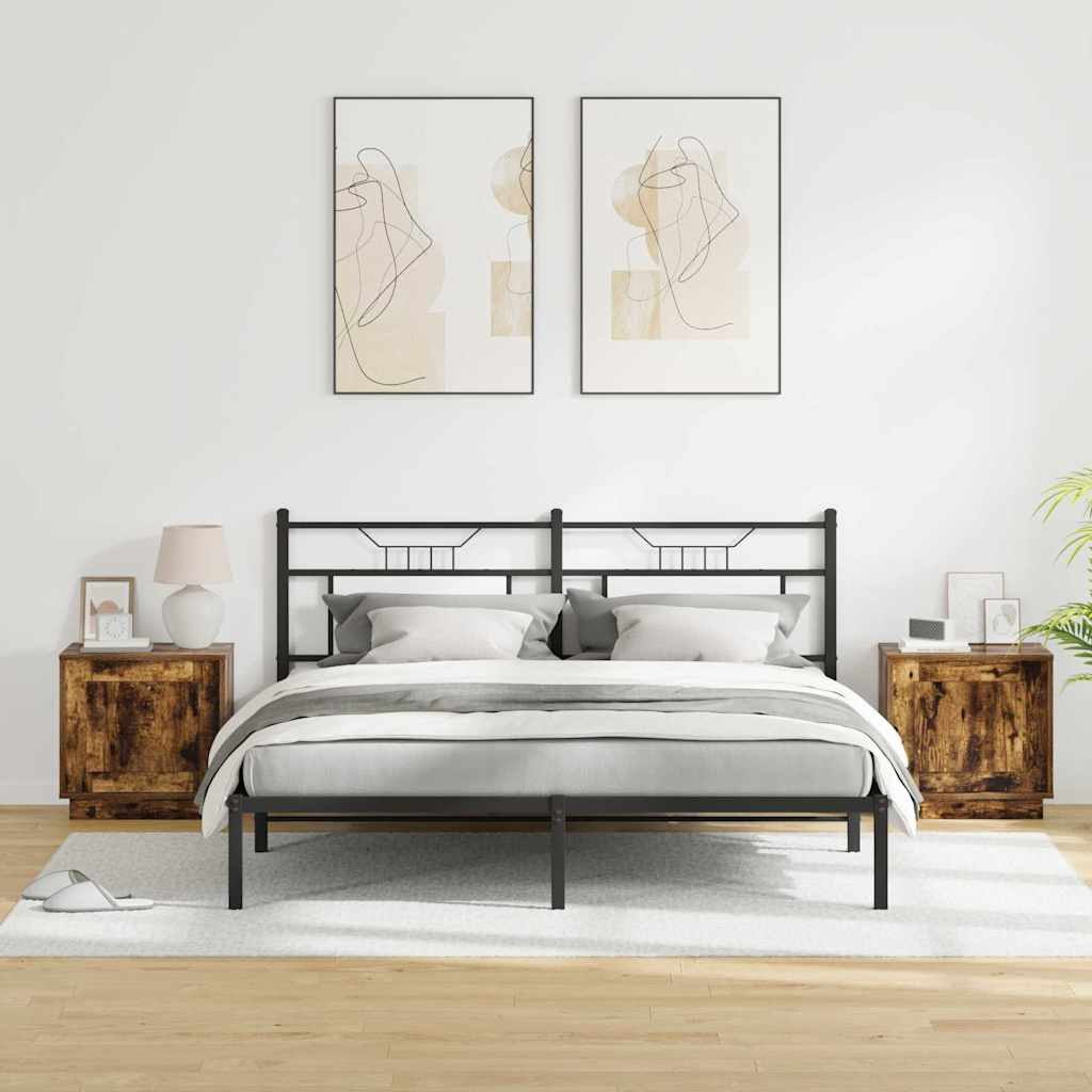 Bedside Cabinet 2 pcs Smoked Oak 44 x 34.5 x 45 cm