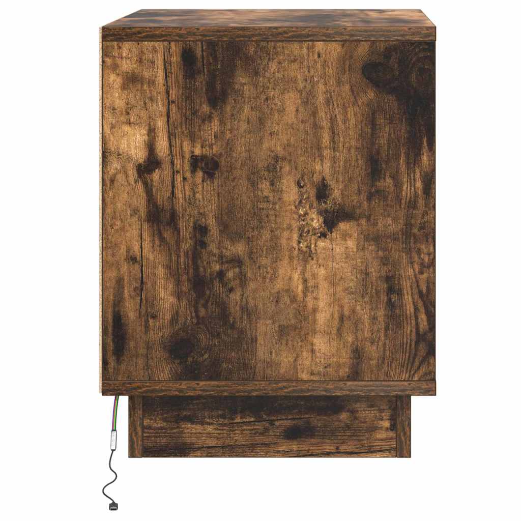 Bedside Cabinet 2 pcs Smoked Oak 44 x 34.5 x 45 cm