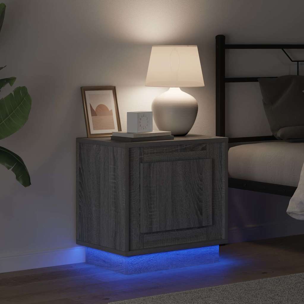 Bedside Cabinet Grey 44 x 34.5 x 45 cm Engineered Wood