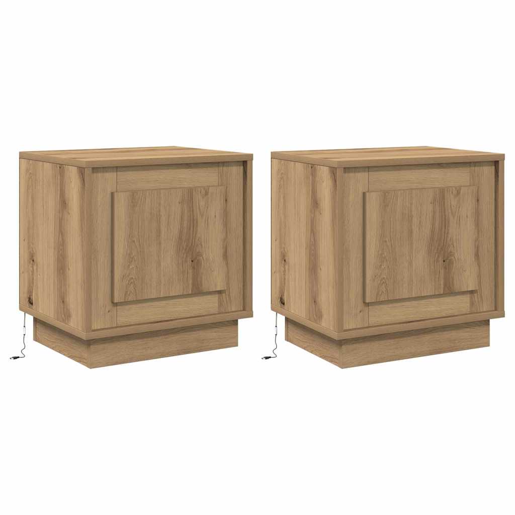 Bedside Cabinet 2 pcs Artisan Oak 44 x 34.5 x 45 cm