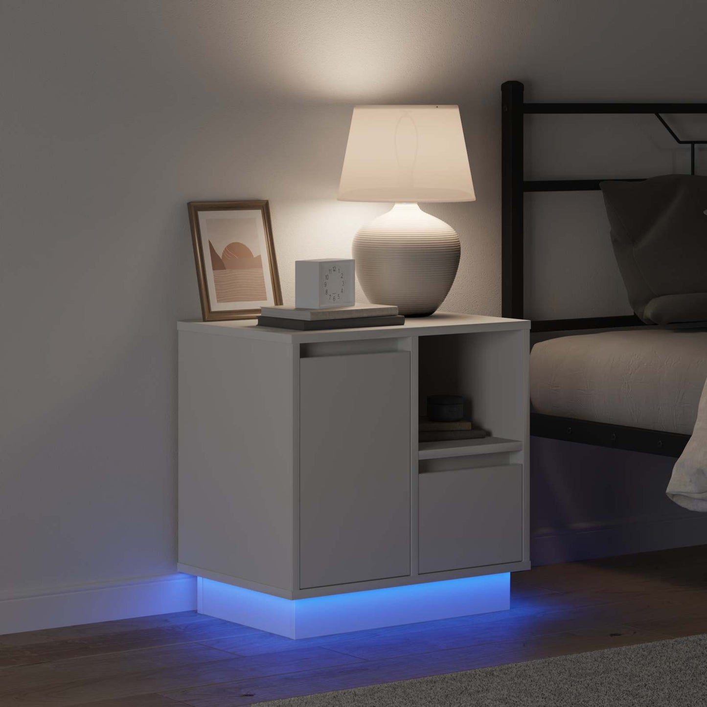 Bedside Cabinet White 50 x 34.5 x 50 cm Engineered wood