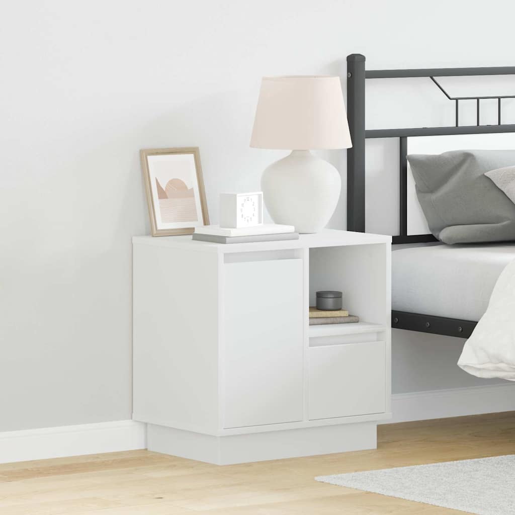 Bedside Cabinet White 50 x 34.5 x 50 cm Engineered wood