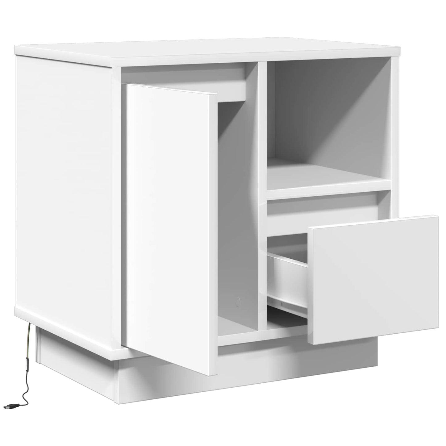 Bedside Cabinet White 50 x 34.5 x 50 cm Engineered wood
