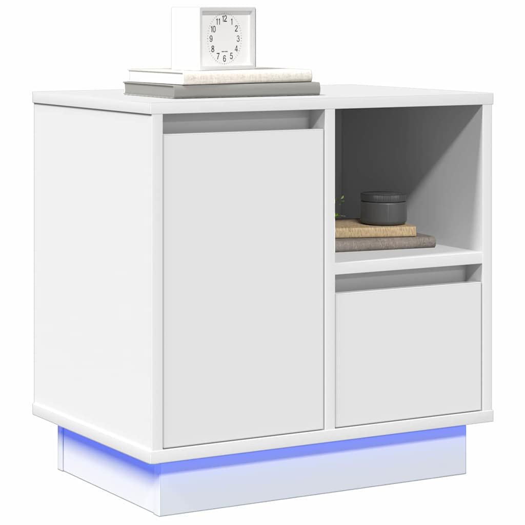 Bedside Cabinet White 50 x 34.5 x 50 cm Engineered wood