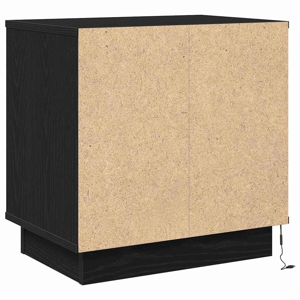 Bedside Cabinet with Drawer 2 pcs Black Oak 50 x 34.5 x 50 cm