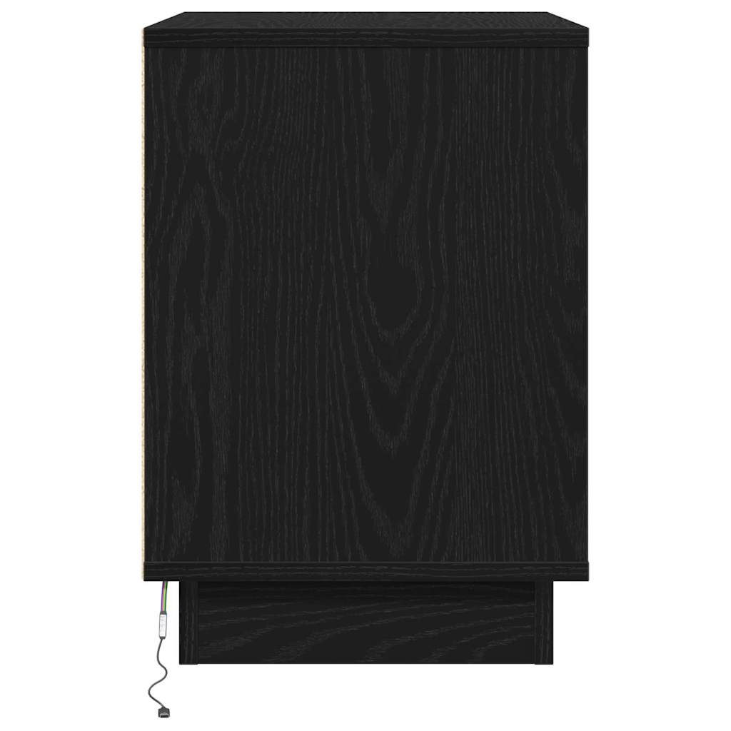 Bedside Cabinet with Drawer 2 pcs Black Oak 50 x 34.5 x 50 cm
