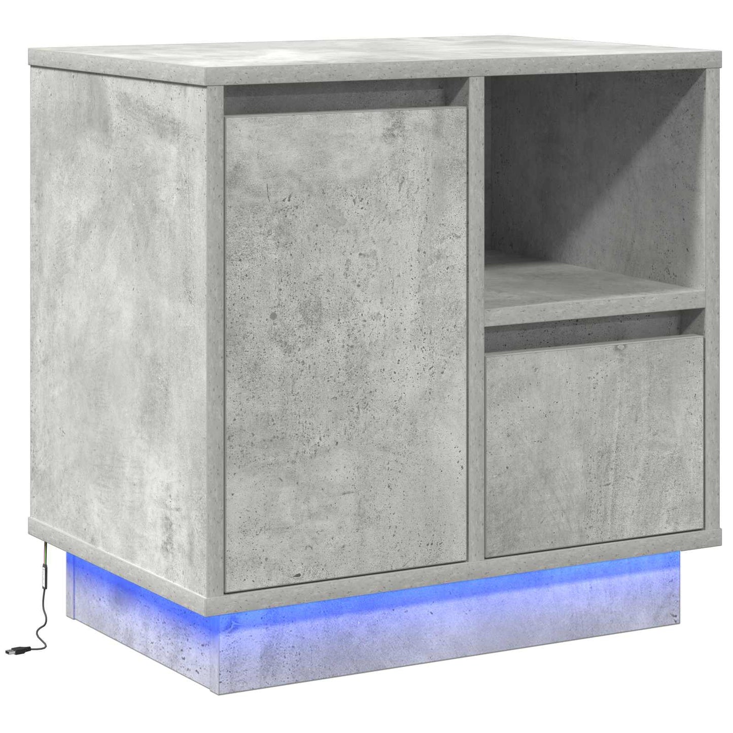 Bedside Cabinet Concrete Grey 50 x 34.5 x 50 cm Engineered wood