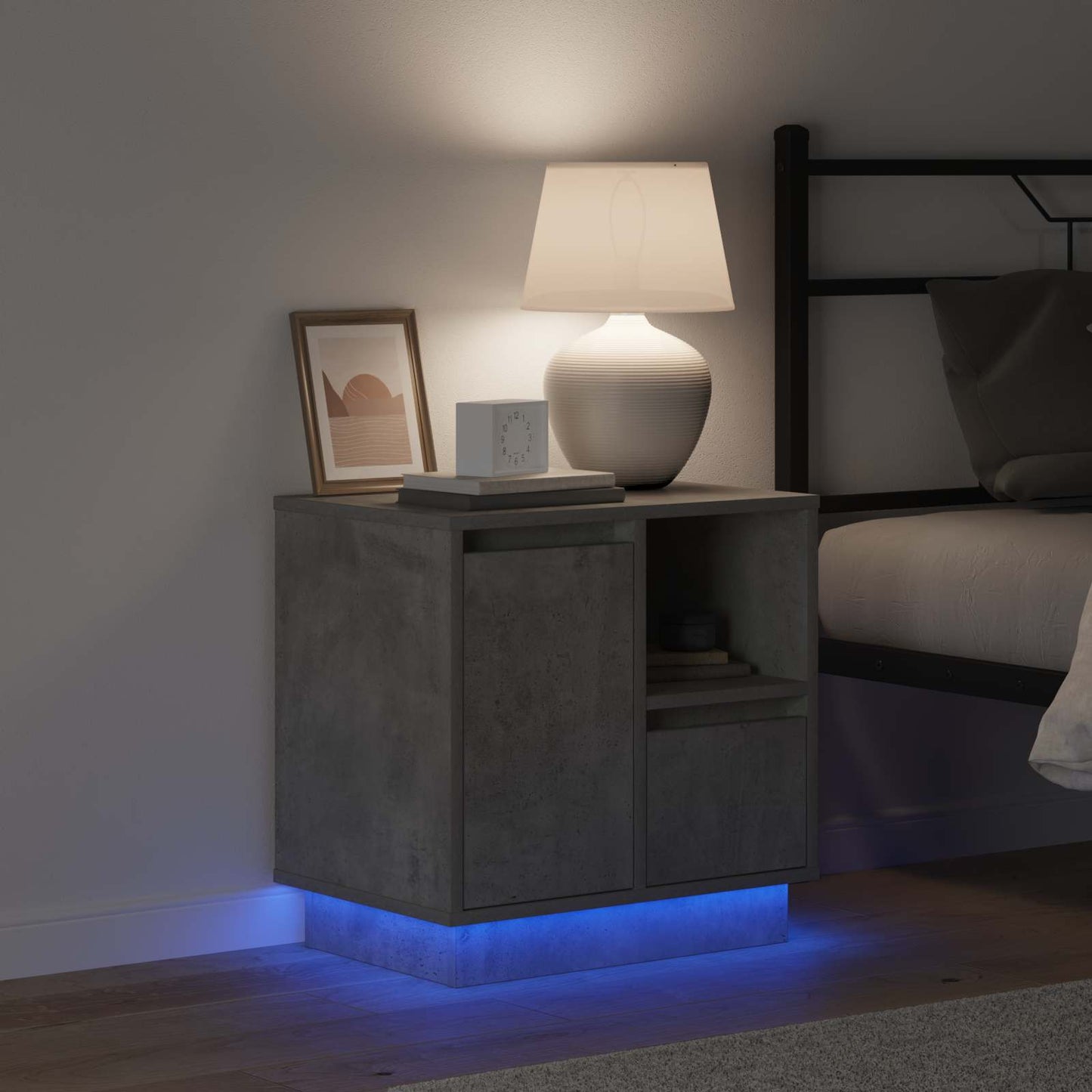 Bedside Cabinet 2 pcs Concrete Grey 50 x 34.5 x 50 cm