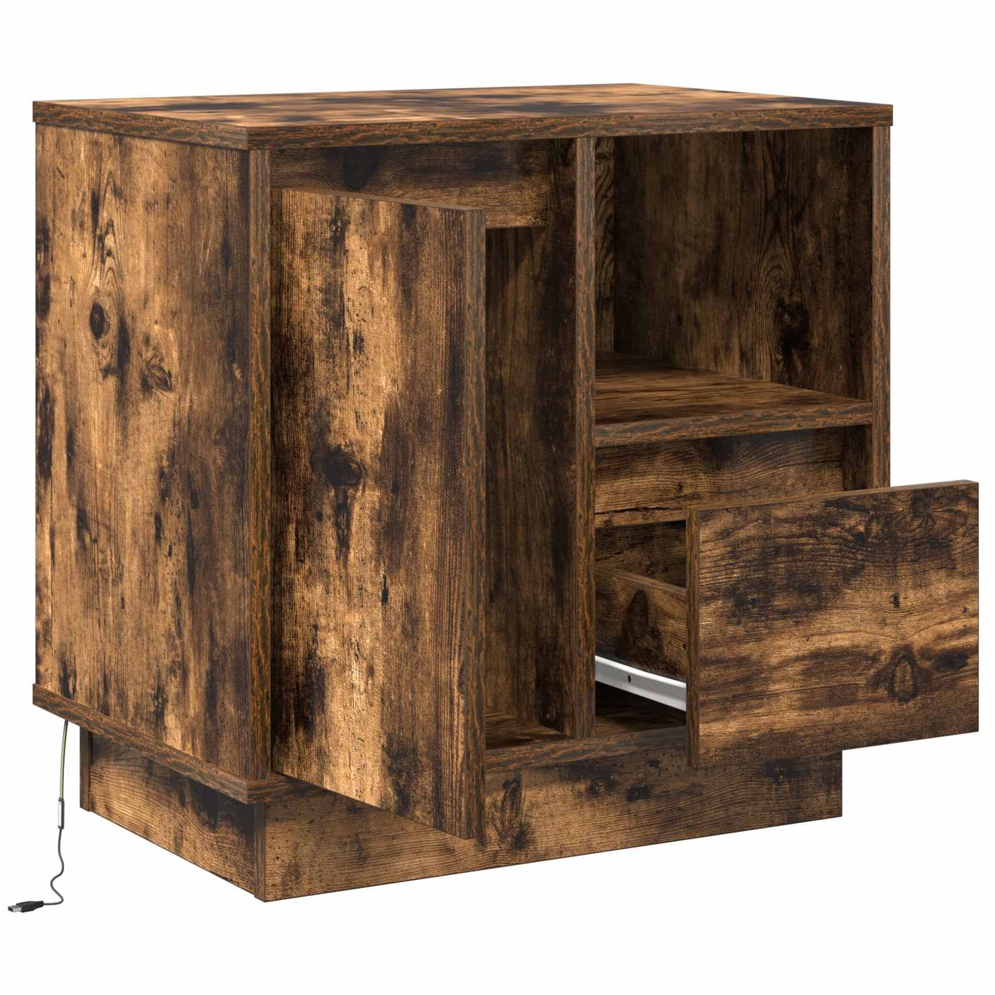 Bedside Cabinet Smoked Oak 50 x 34.5 x 50 cm Engineered wood