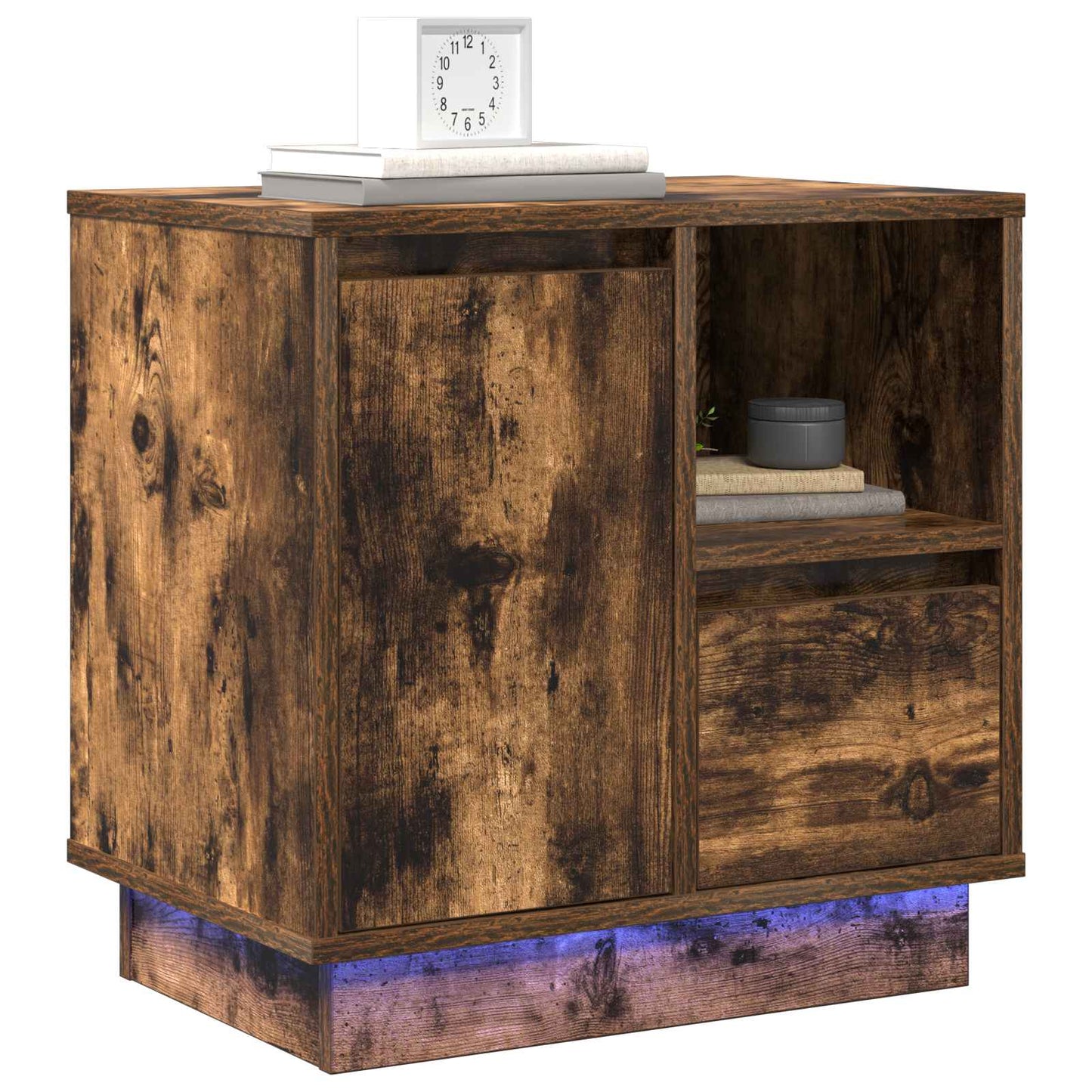 Bedside Cabinet Smoked Oak 50 x 34.5 x 50 cm Engineered wood