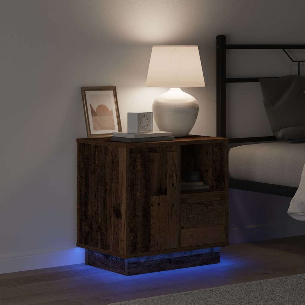 Bedside Cabinet with Drawer 2 pcs Old Wood 50 x 34.5 x 50 cm