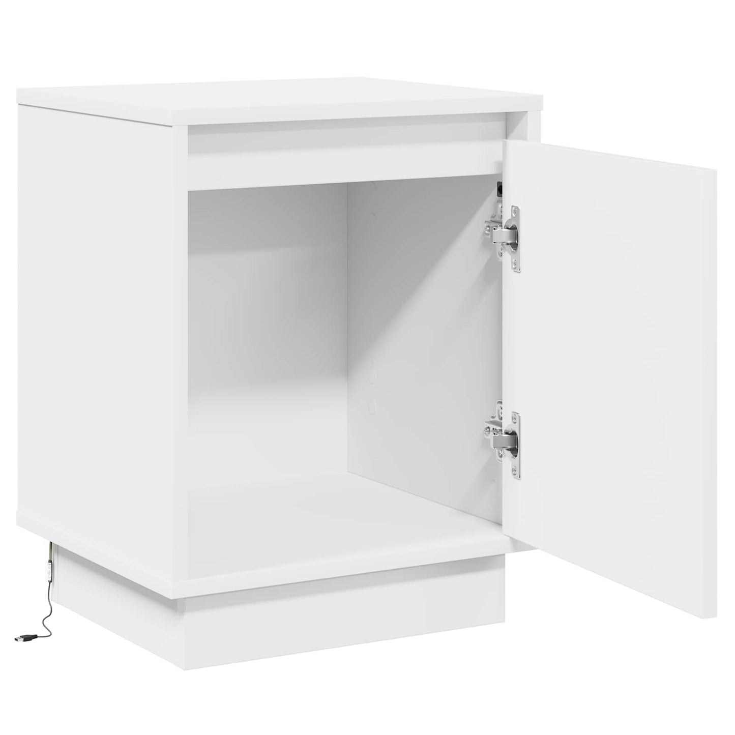 Bedside Cabinet White 39 x 34.5 x 50 cm Engineered wood