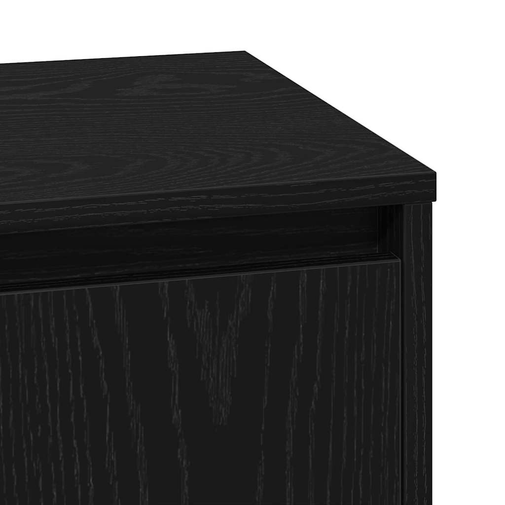 Bedside Cabinet Black Oak 39 x 34.5 x 50 cm Engineered wood