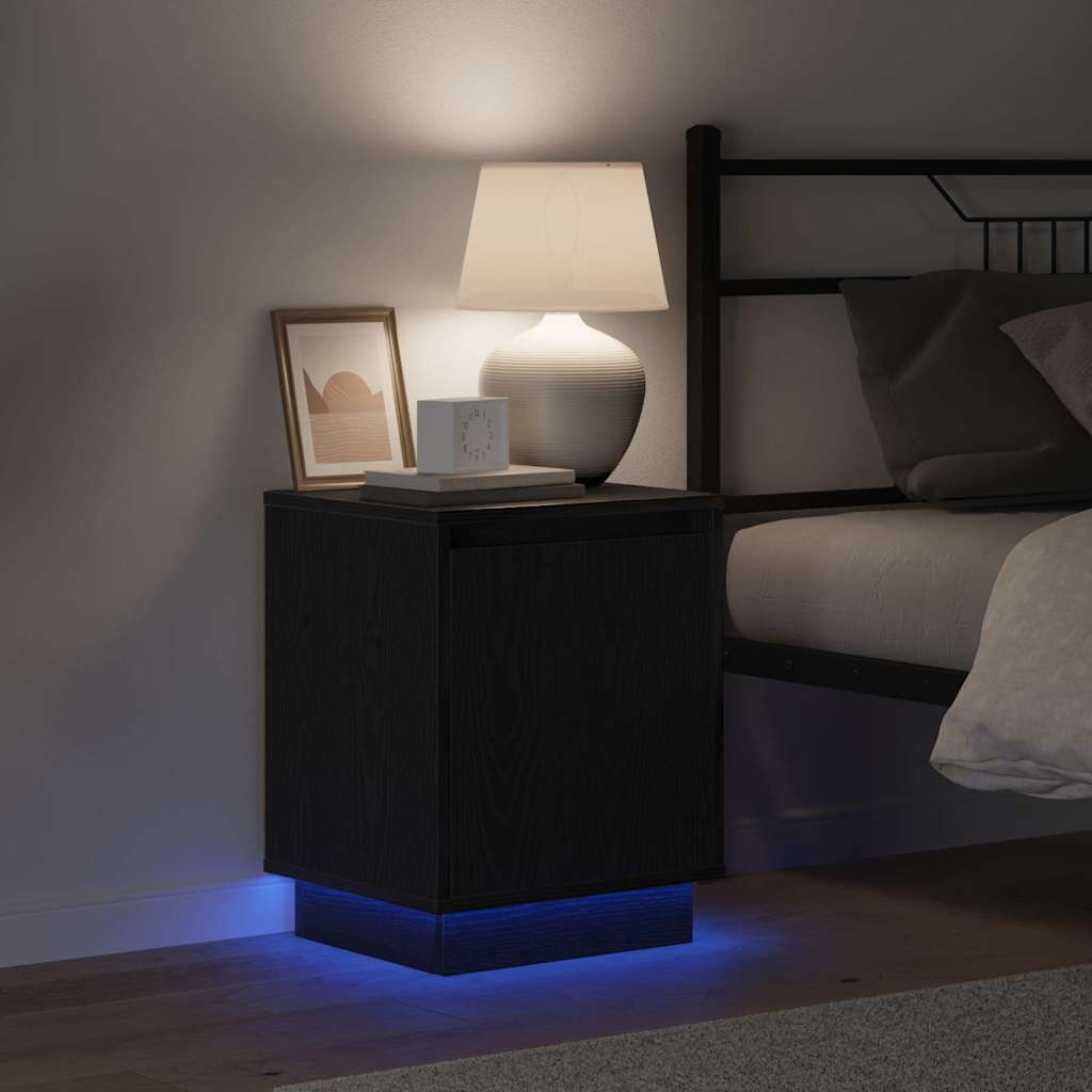 Bedside Cabinet Black Oak 39 x 34.5 x 50 cm Engineered wood
