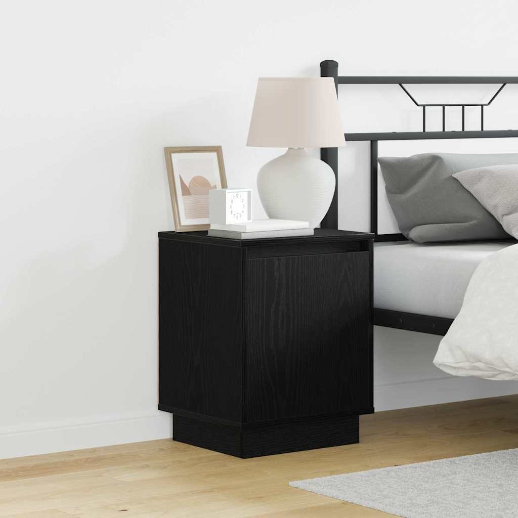 Bedside Cabinet Black Oak 39 x 34.5 x 50 cm Engineered wood