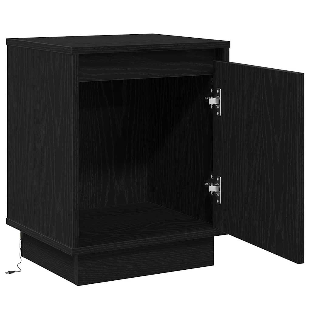 Bedside Cabinet Black Oak 39 x 34.5 x 50 cm Engineered wood