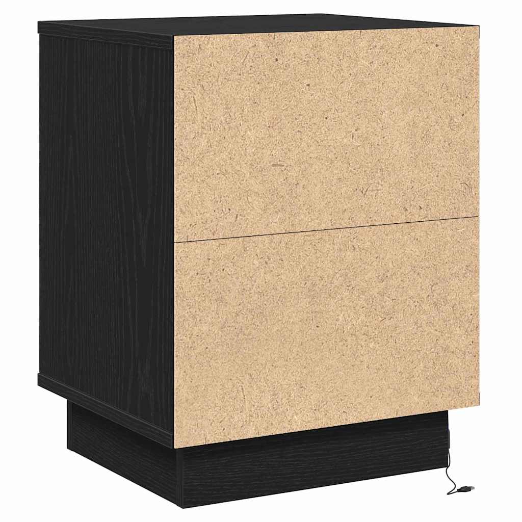 Bedside Cabinet Black Oak 39 x 34.5 x 50 cm Engineered wood