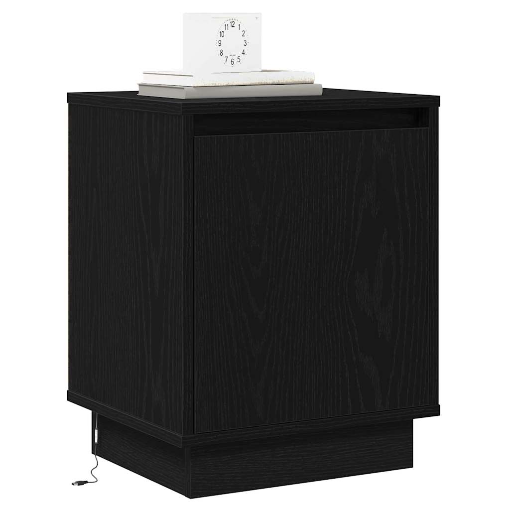 Bedside Cabinet Black Oak 39 x 34.5 x 50 cm Engineered wood