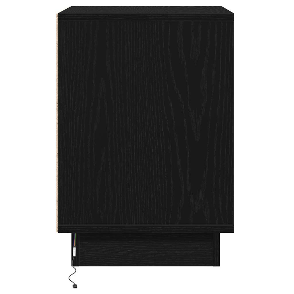 Bedside Cabinet Black Oak 39 x 34.5 x 50 cm Engineered wood