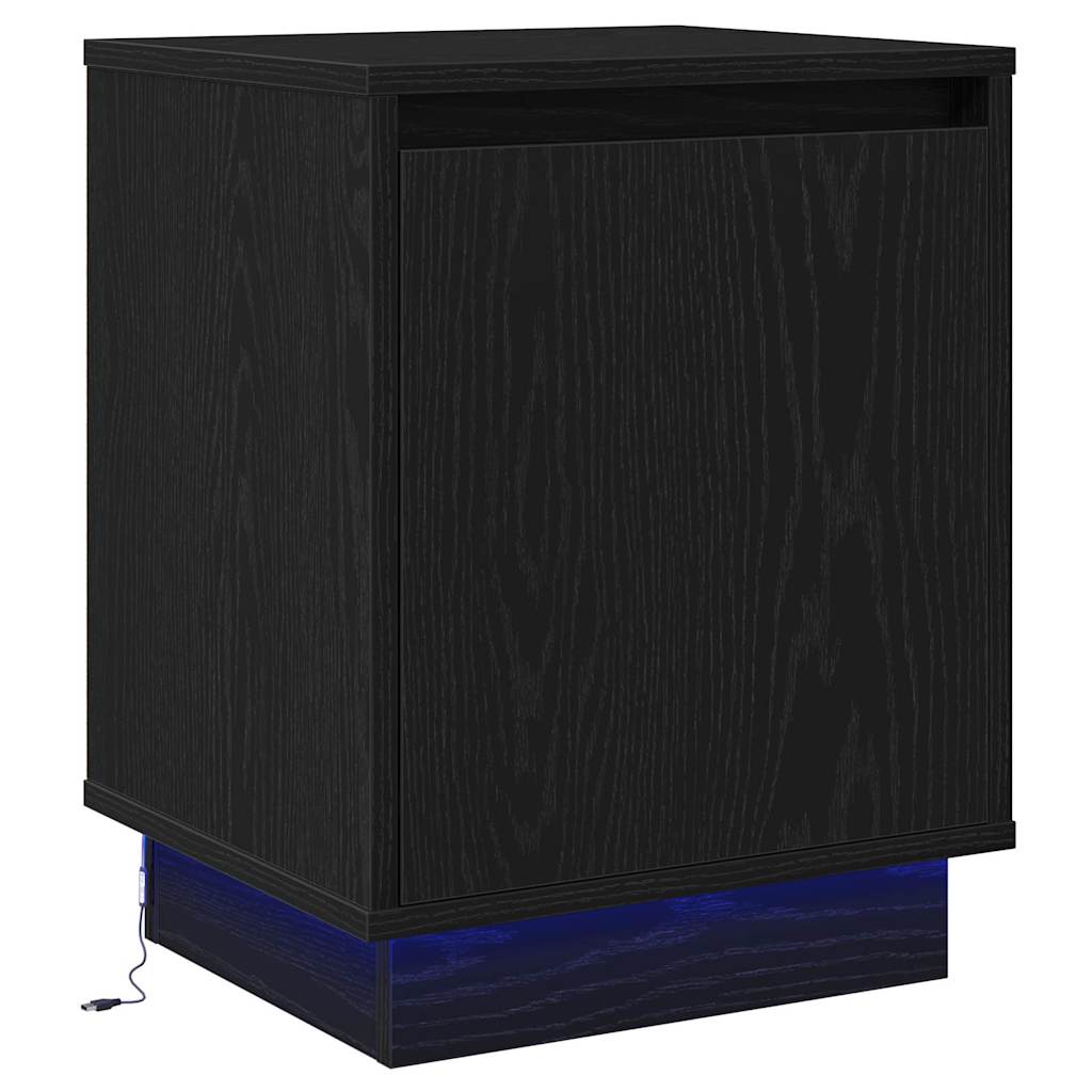 Bedside Cabinet 2 pcs Black Oak 39 x 34.5 x 50 cm
