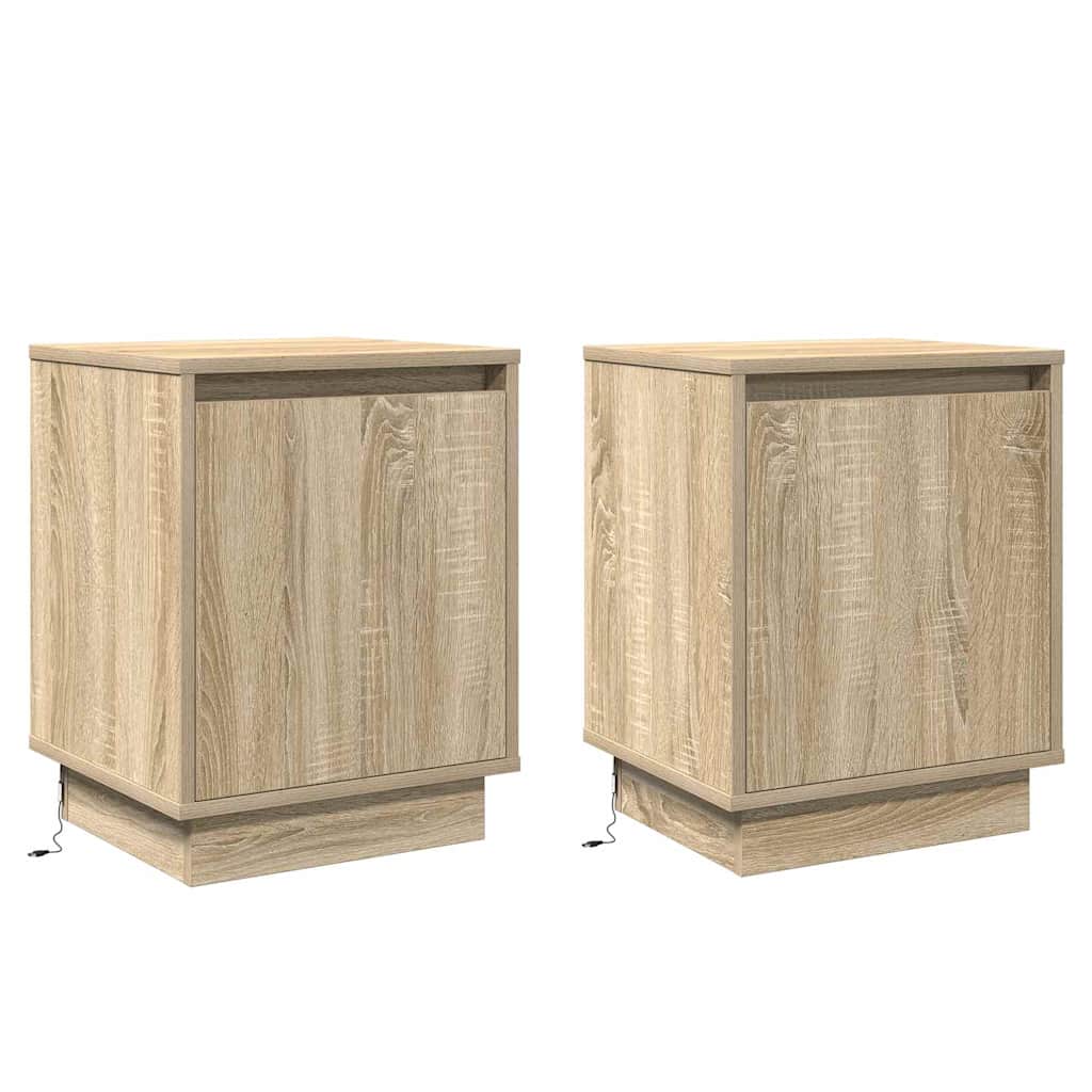 Bedside Cabinet 2 pcs Sonoma Oak 39 x 34.5 x 50 cm
