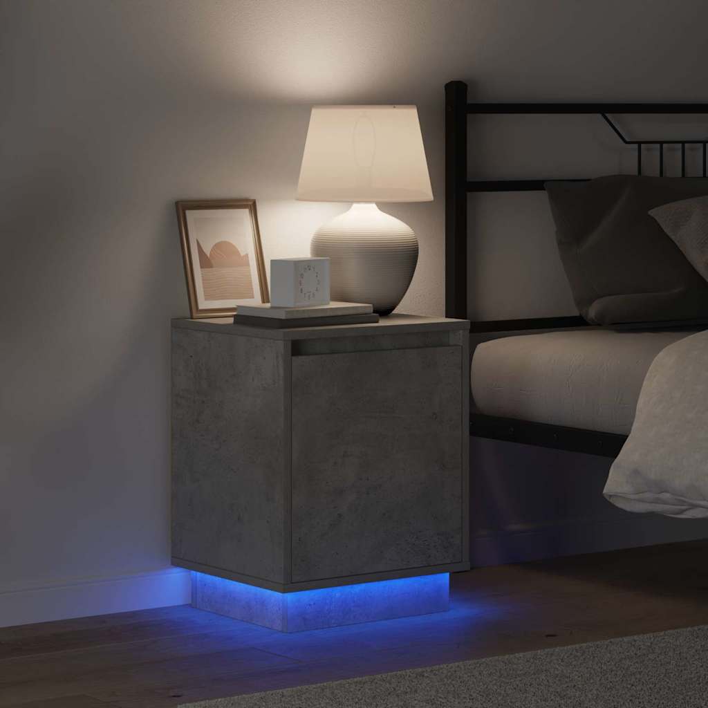 Bedside Cabinet Concrete Grey 39 x 34.5 x 50 cm Engineered wood