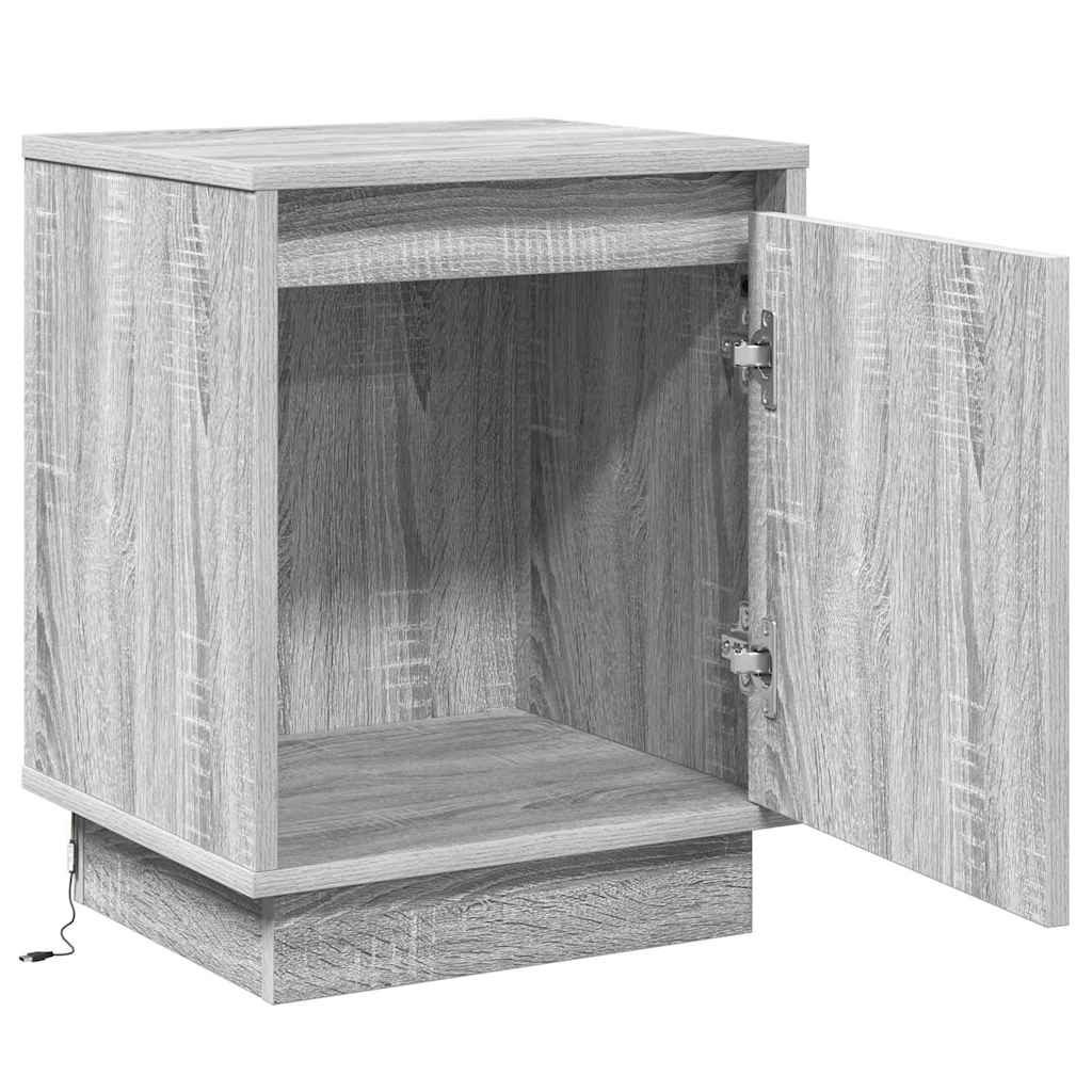 Bedside Cabinet 2 pcs Grey 39 x 34.5 x 50 cm Engineered wood