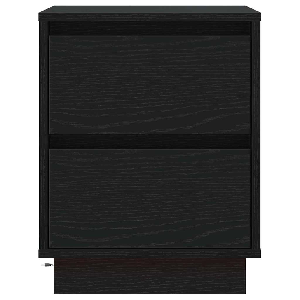 Bedside Cabinet Black Oak 39 x 34.5 x 50 cm Engineered wood