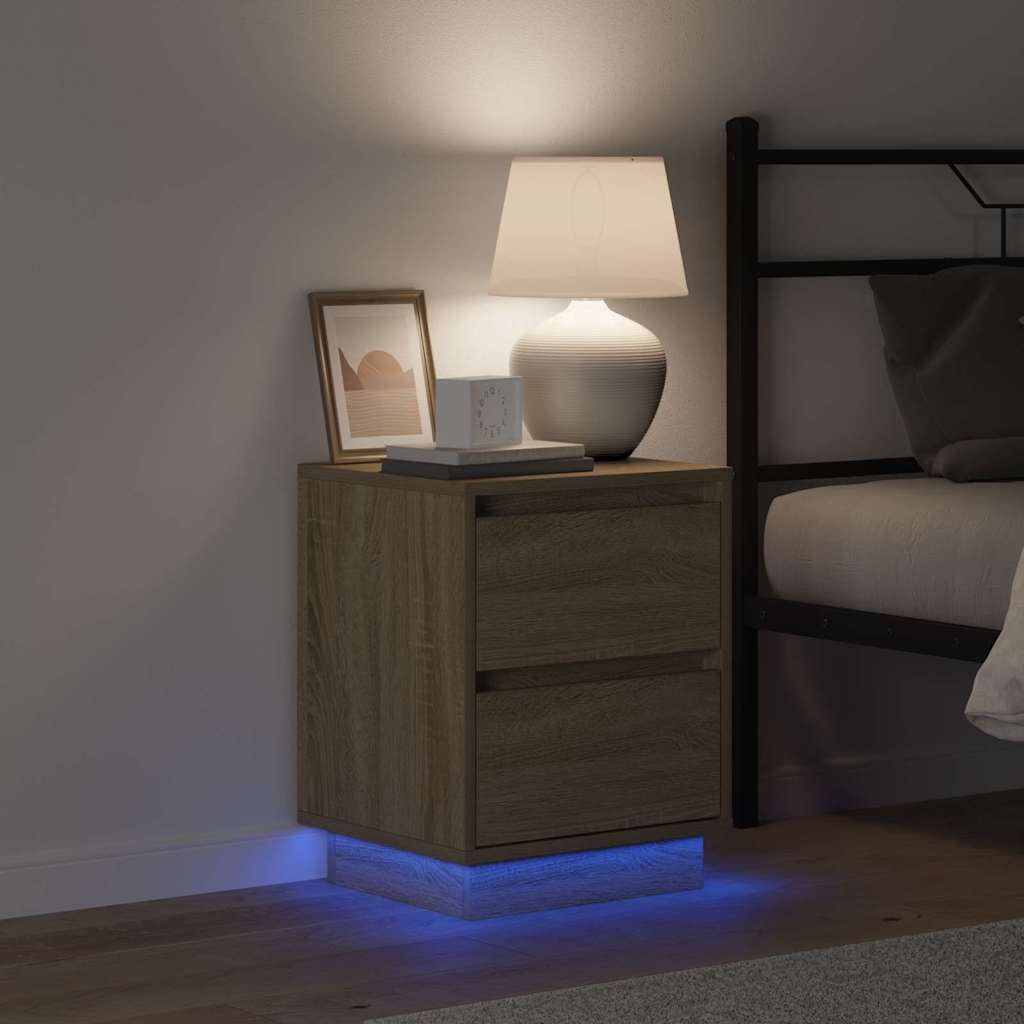 Bedside Cabinet with Drawer 2 pcs Sonoma Oak 39 x 34.5 x 50 cm