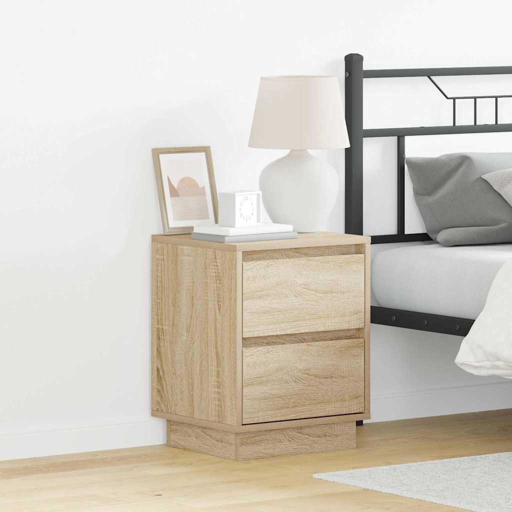 Bedside Cabinet with Drawer 2 pcs Sonoma Oak 39 x 34.5 x 50 cm