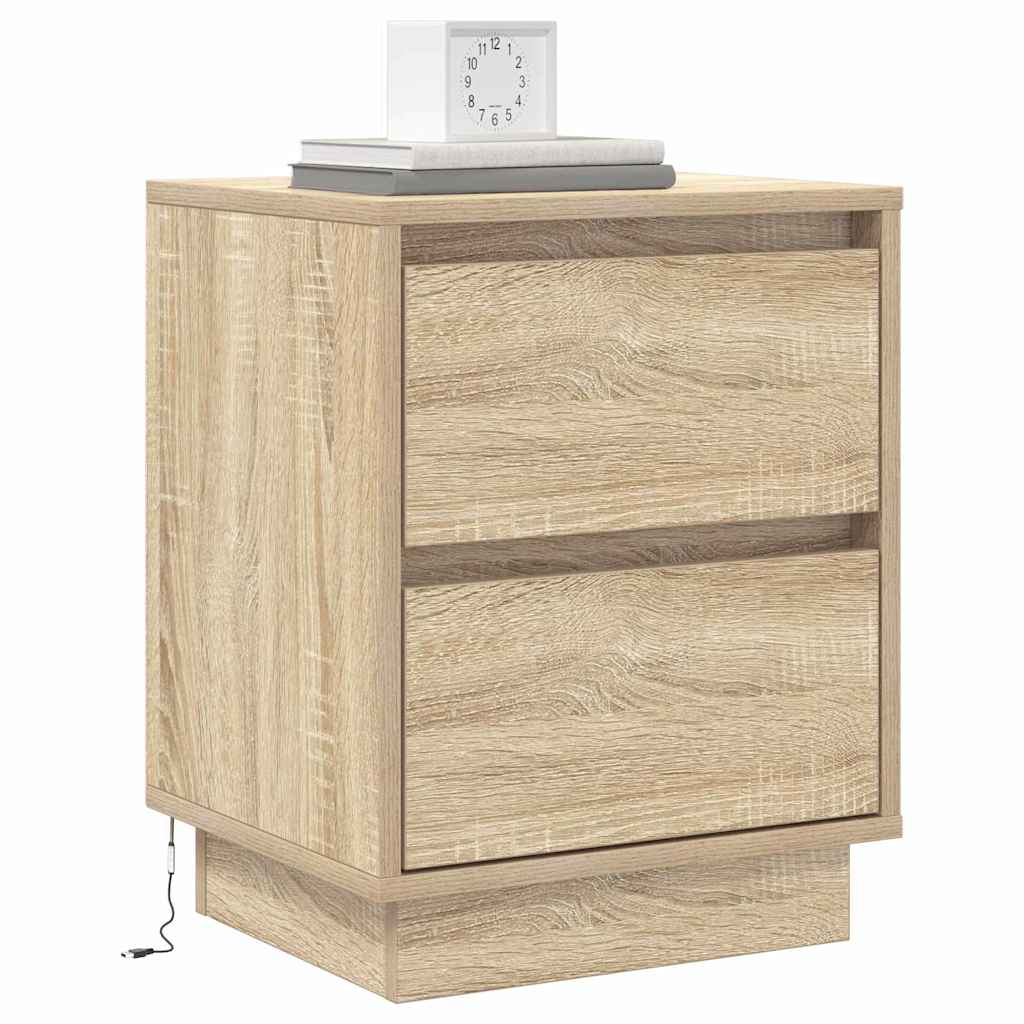 Bedside Cabinet with Drawer 2 pcs Sonoma Oak 39 x 34.5 x 50 cm
