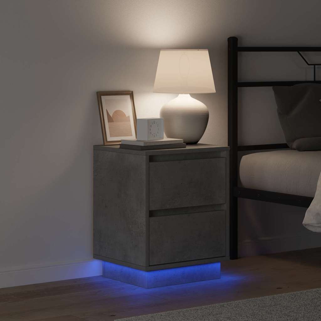 Bedside Cabinet 2 pcs Concrete Grey 39 x 34.5 x 50 cm