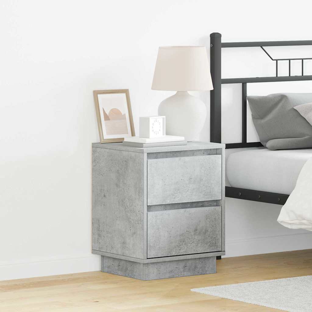 Bedside Cabinet 2 pcs Concrete Grey 39 x 34.5 x 50 cm
