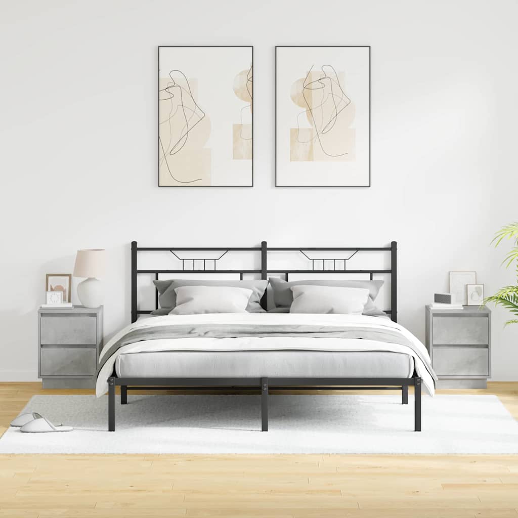Bedside Cabinet 2 pcs Concrete Grey 39 x 34.5 x 50 cm