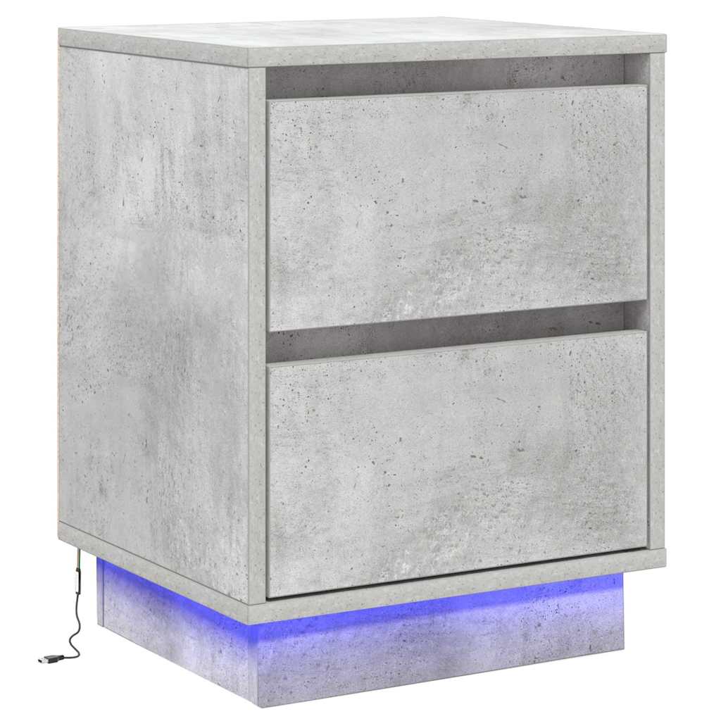 Bedside Cabinet 2 pcs Concrete Grey 39 x 34.5 x 50 cm