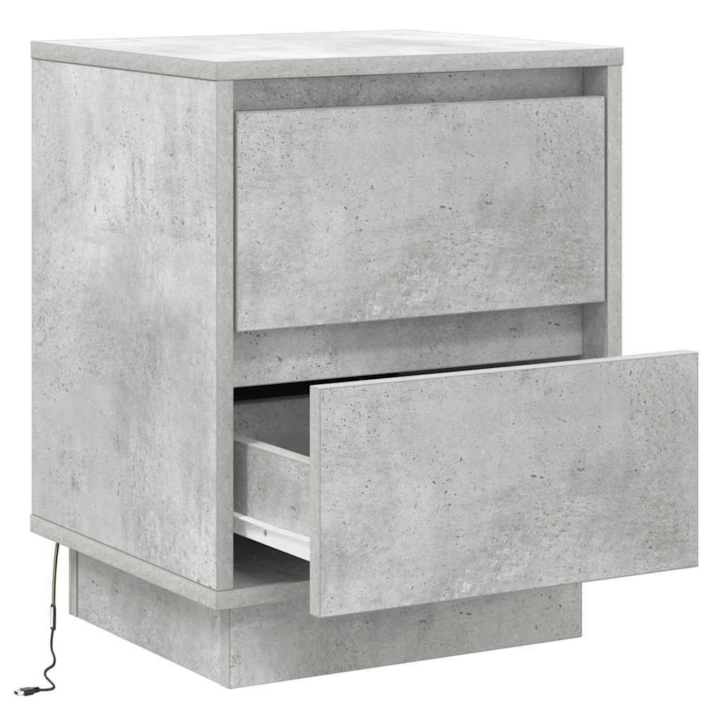 Bedside Cabinet 2 pcs Concrete Grey 39 x 34.5 x 50 cm