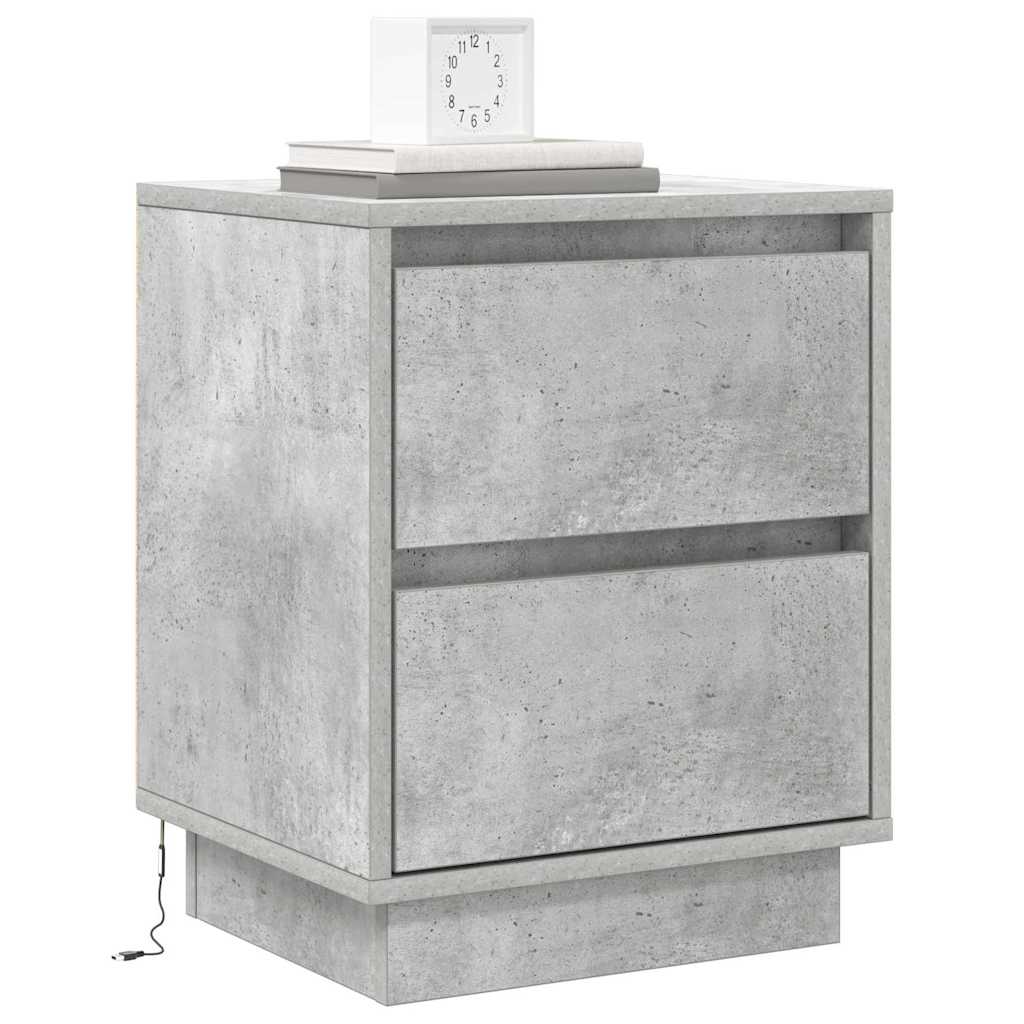 Bedside Cabinet 2 pcs Concrete Grey 39 x 34.5 x 50 cm