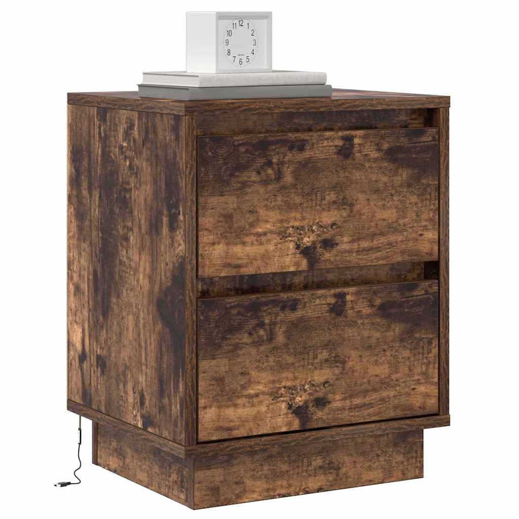 Bedside Cabinet Smoked Oak 39 x 34.5 x 50 cm Engineered wood