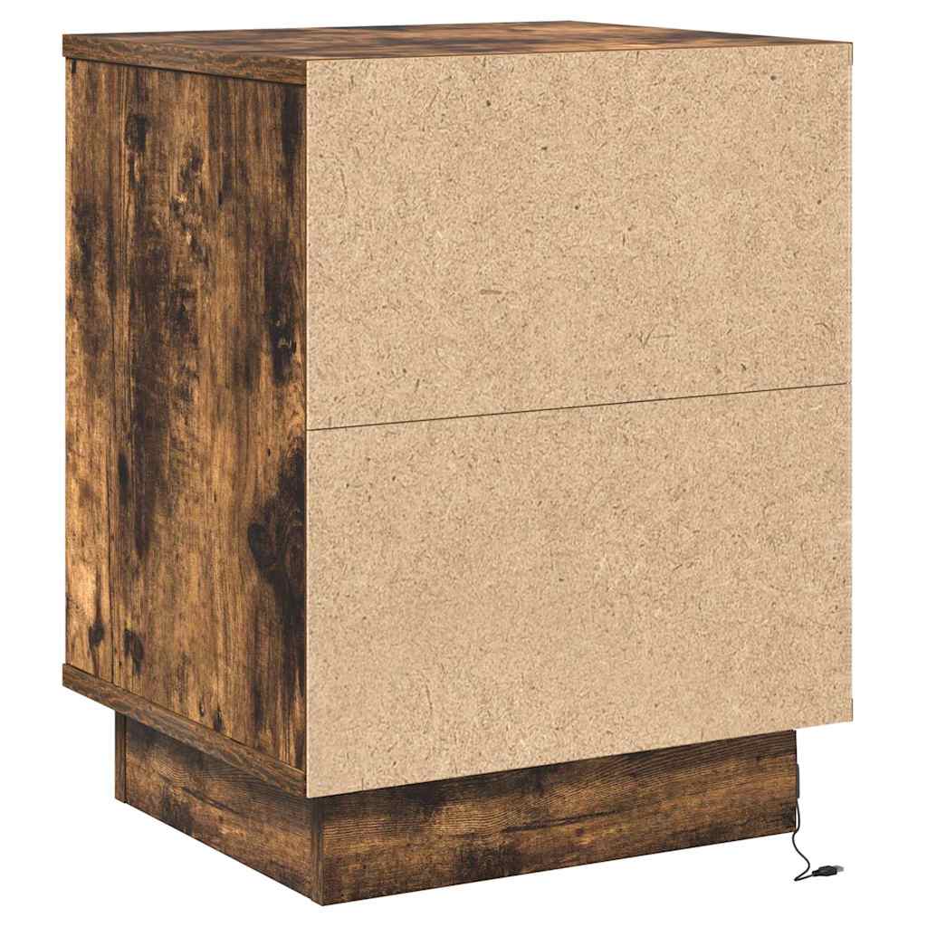 Bedside Cabinet with Drawer 2 pcs Smoked Oak 39 x 34.5 x 50 cm
